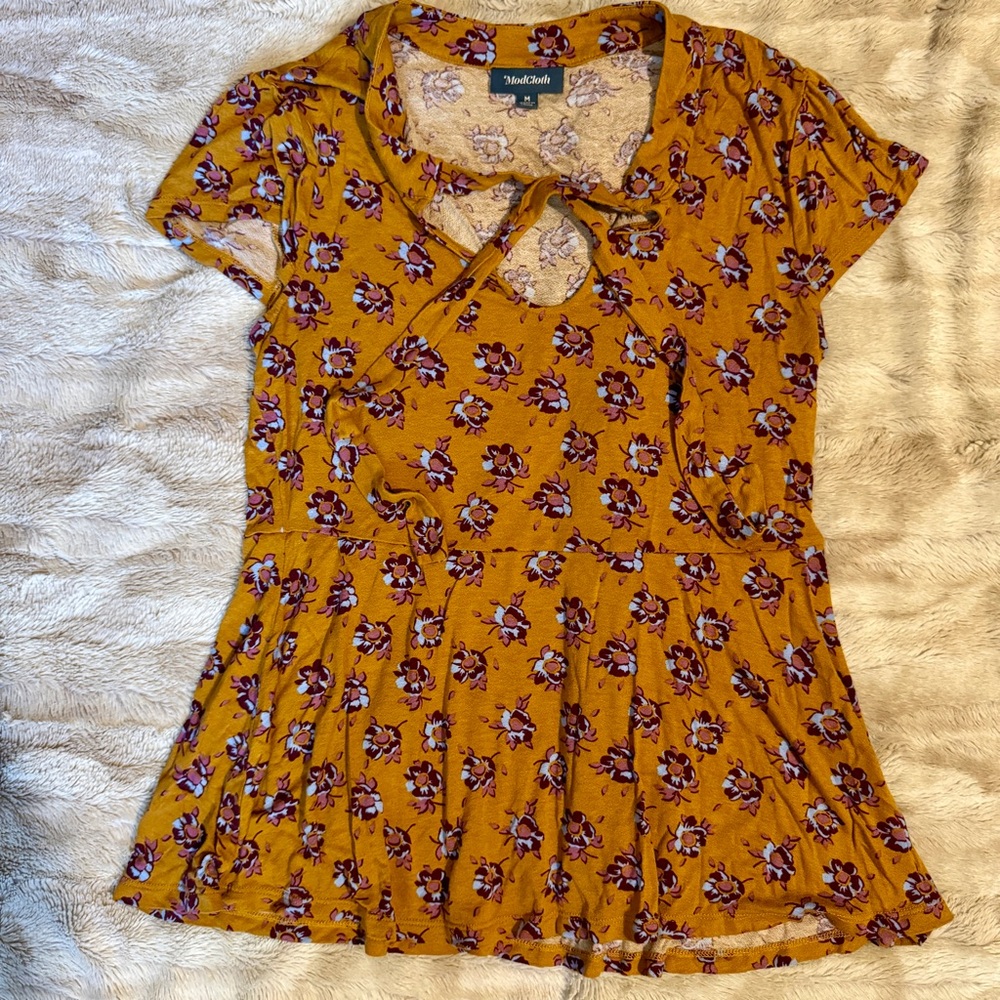 MODCLOTH | Peplum Floral Shirt